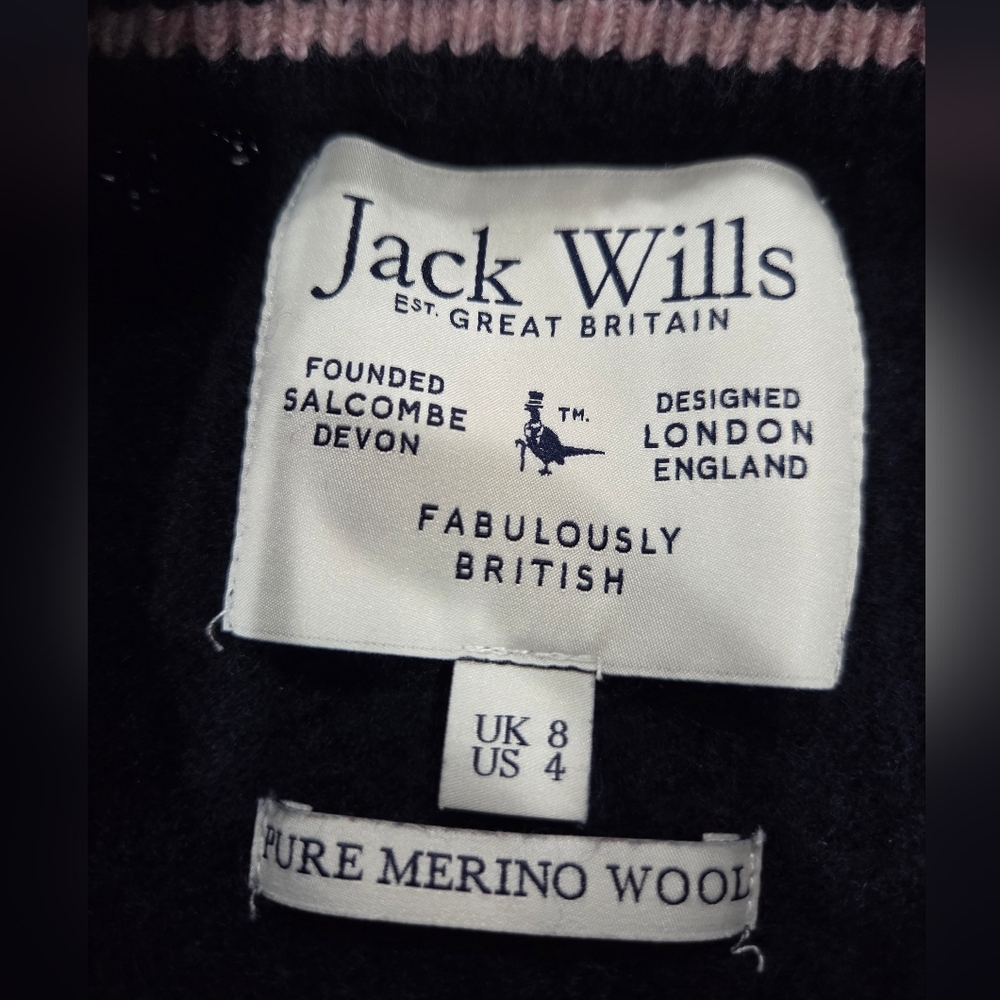 Jack Willis Merino Wool Crewneck Size Uk 8 US 4..100% Wool. - Picture 6 of 6